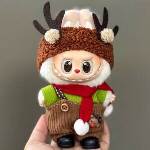 🆕️❤️Labubu - Holiday Reindeer Hat and Corduroy Overalls